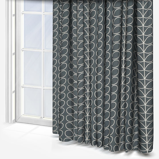 photo of grey curtain with white pattern for sale 