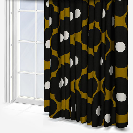 product image of dark retro curtain styled by Orla Kiely