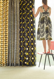 image of Orla Kiely retro blinds in living room 