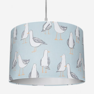 image of duck egg lampshade with sea gulls on it 
