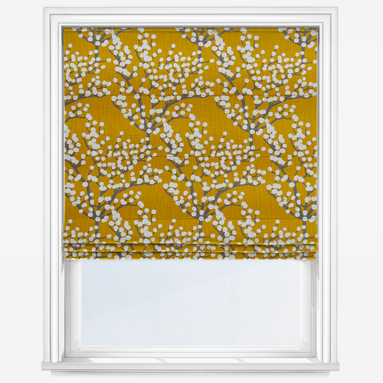 pattern roller blind product with chartreuse colour