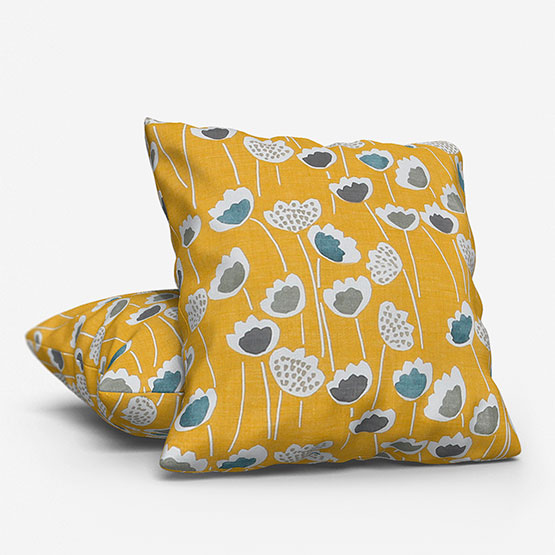 yellow floral printed cushion product image