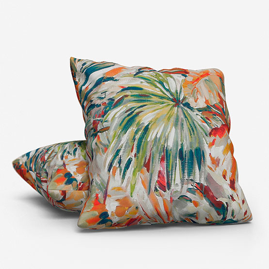 photo of vibrant floral printed cushions for sale from blinds direct