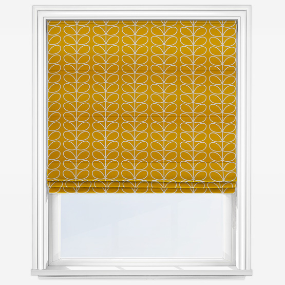 product image of yellow roman blind with dandelion print 