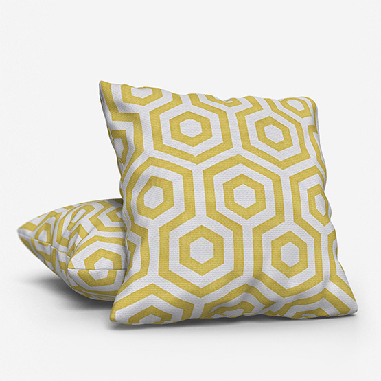 product image of yellow geometric cushion 