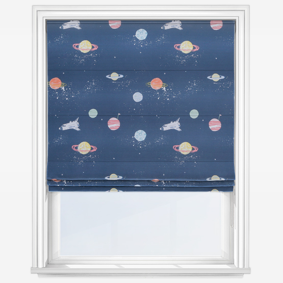 product photo of roller blind with space theme 