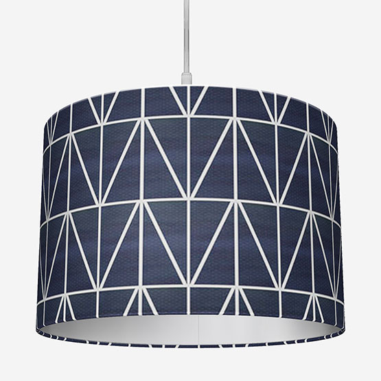 product image of indigo blue lampshade with white lining 