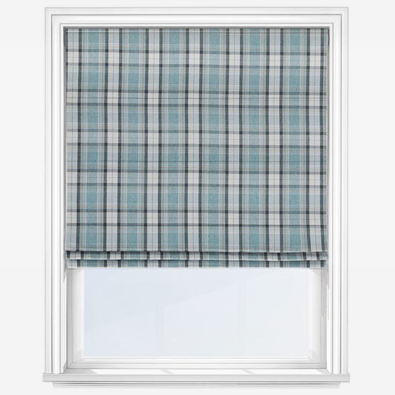 product photo of a check patterned roller blind