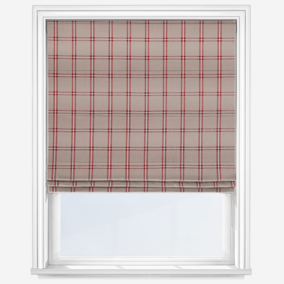 product image of roller blind with windowpane check pattern 