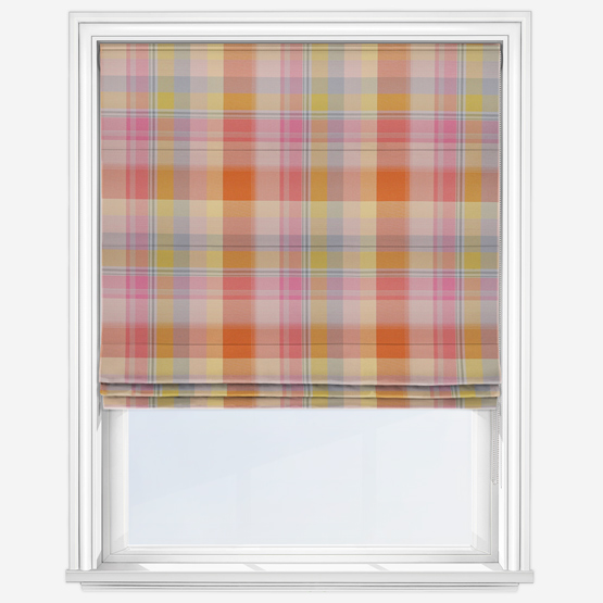 photo of roller blind product with check pattern