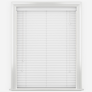 product image of white wooden faux blinds