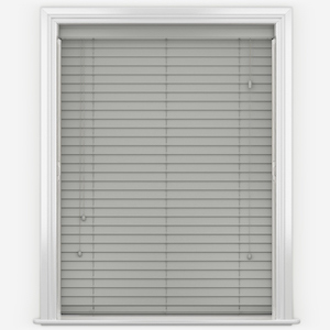 a photo of a rhino grey coloured faux wooden blind