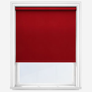 product image of red roller blind perfect not to use in a bathroom 