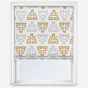 photo of roman blind product in grey and yellow product 