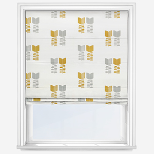 photo of white roman blind with cat print for sale 