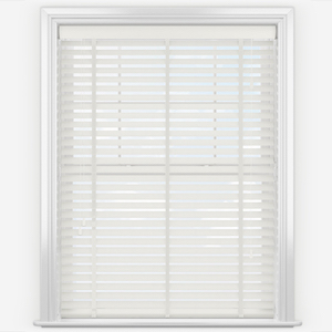 product image of a white fauxwood blind