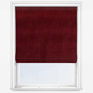 product image of deep red roman blind with a velvet texture