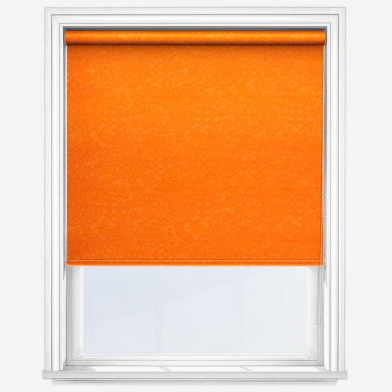 photo of bright orange roller blind product