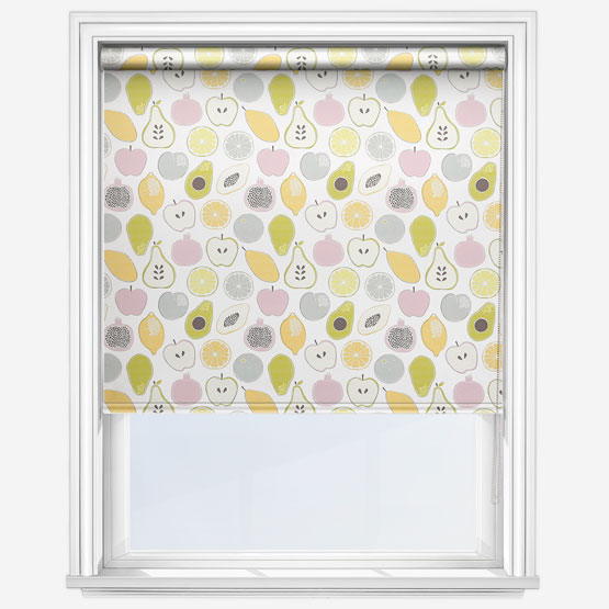product photo of fruity pastel themed roller blind for nursery interior 