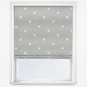 product image of grey roller blind with white stars perfect for nursery interior 