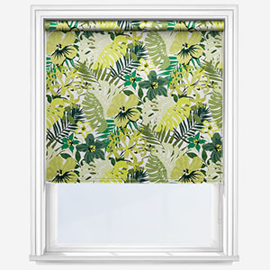 product photo of green floral roller blind