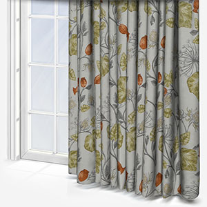 product photo of floral printed green curtains