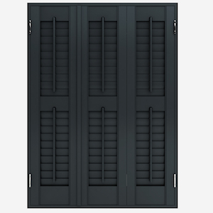 photo of charcoal black shutter blind product 