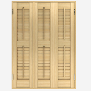 product photo of natural oak shutter blinds