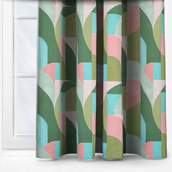 Green and pink curtain prestigious textiles varadero mojito.