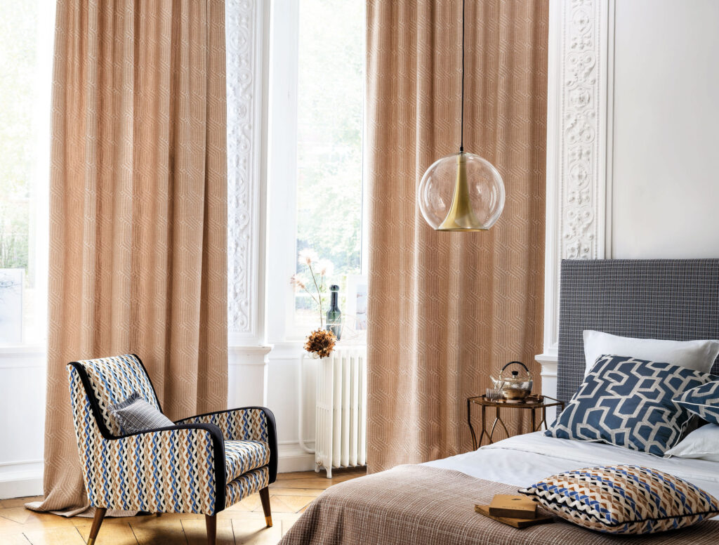 glam 20s style bedroom interior 