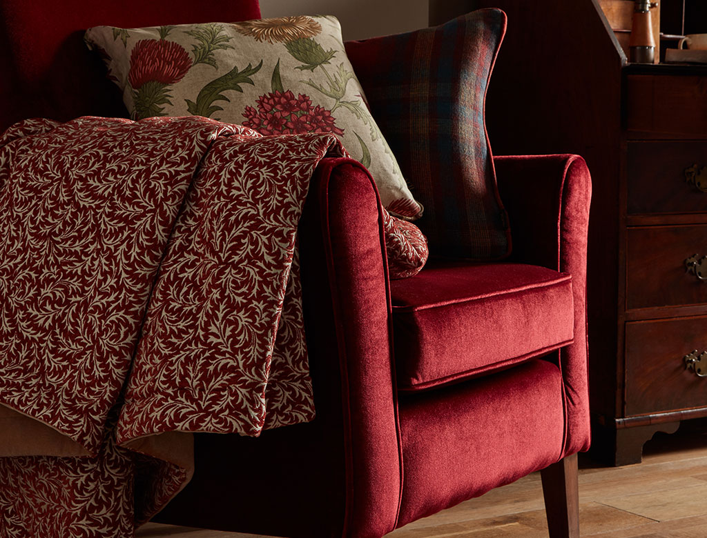 red chair to show christmas colours in room 