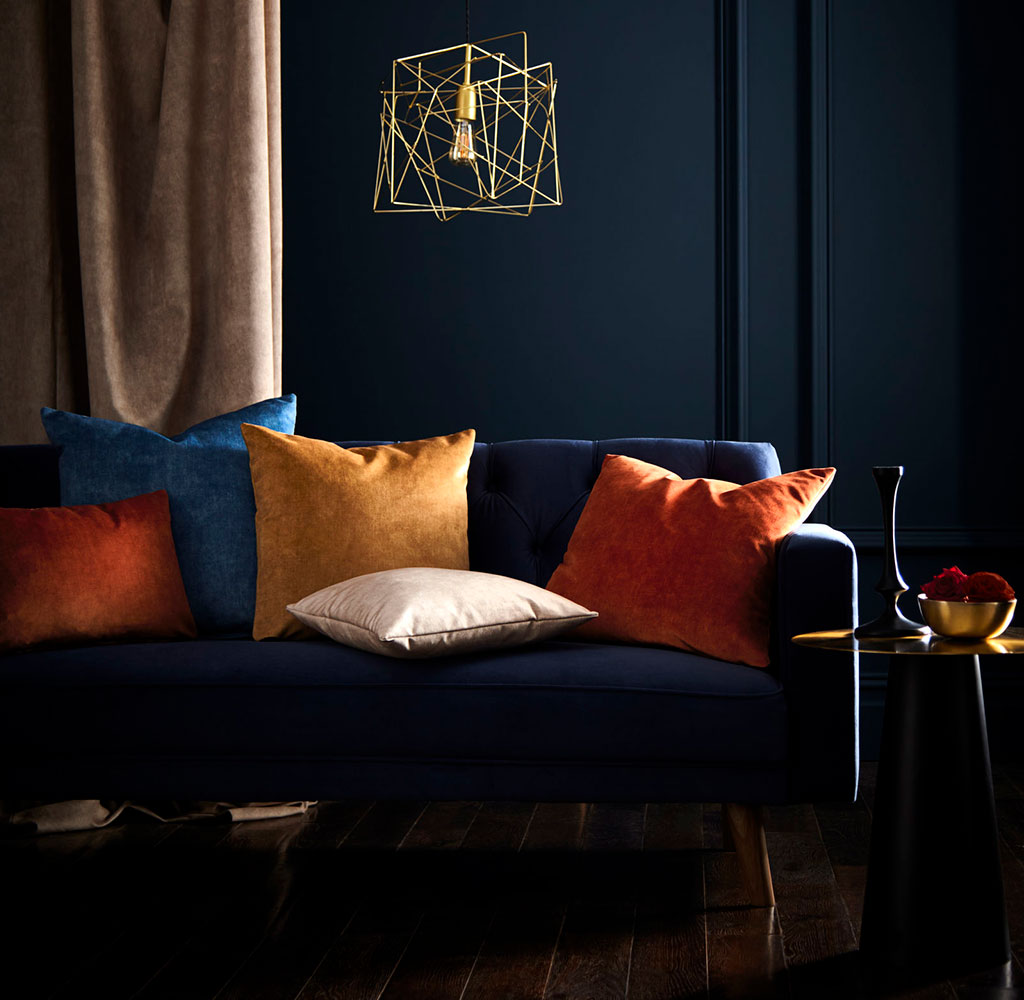 interior design trends 2021 dark blue living room