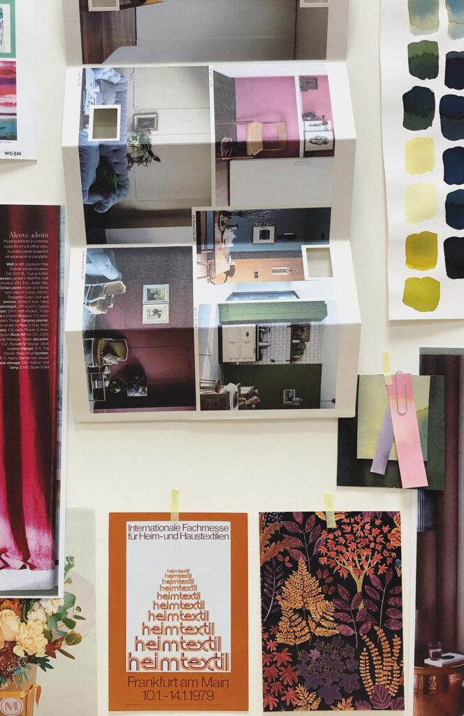 photo to show how you can make a mood board at home and use for interior design 