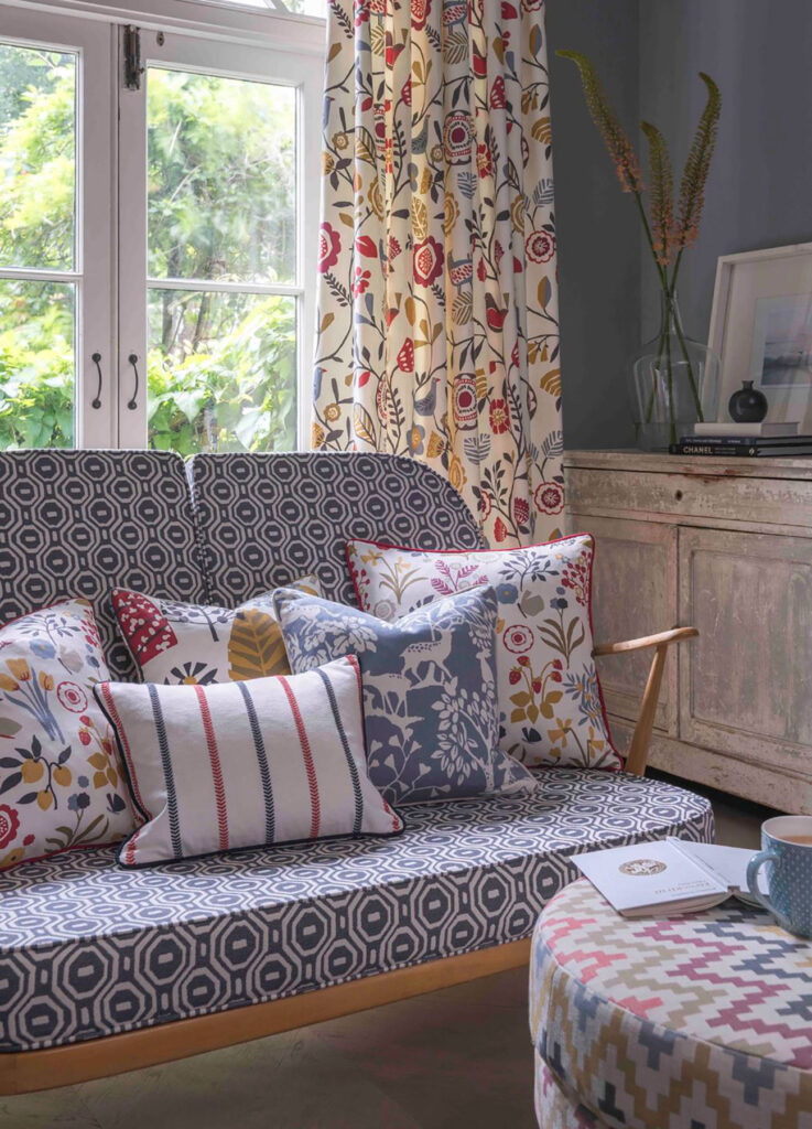 image of bright living room to show techniques for using colour for mental health
