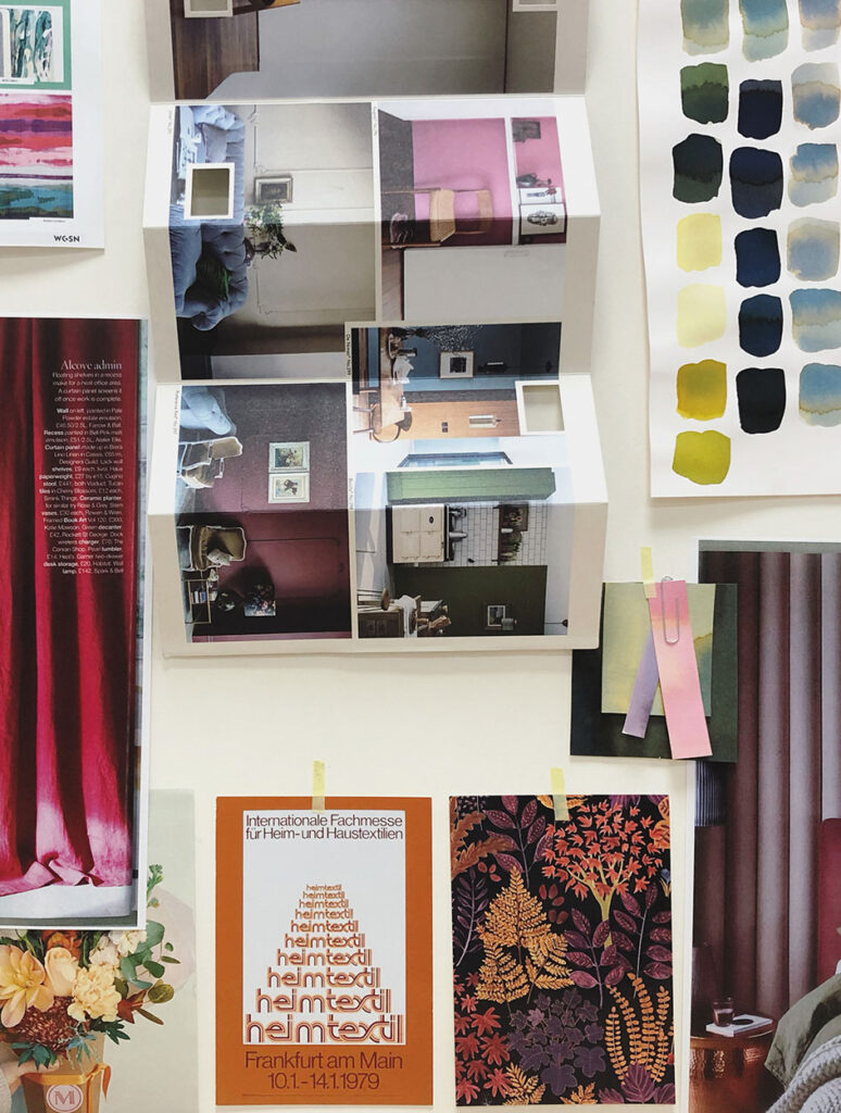 image of mood board and explained through interview with pattern designer