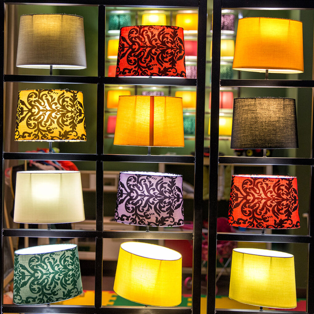 image to show different types of lamshades to use when decorating a uni room