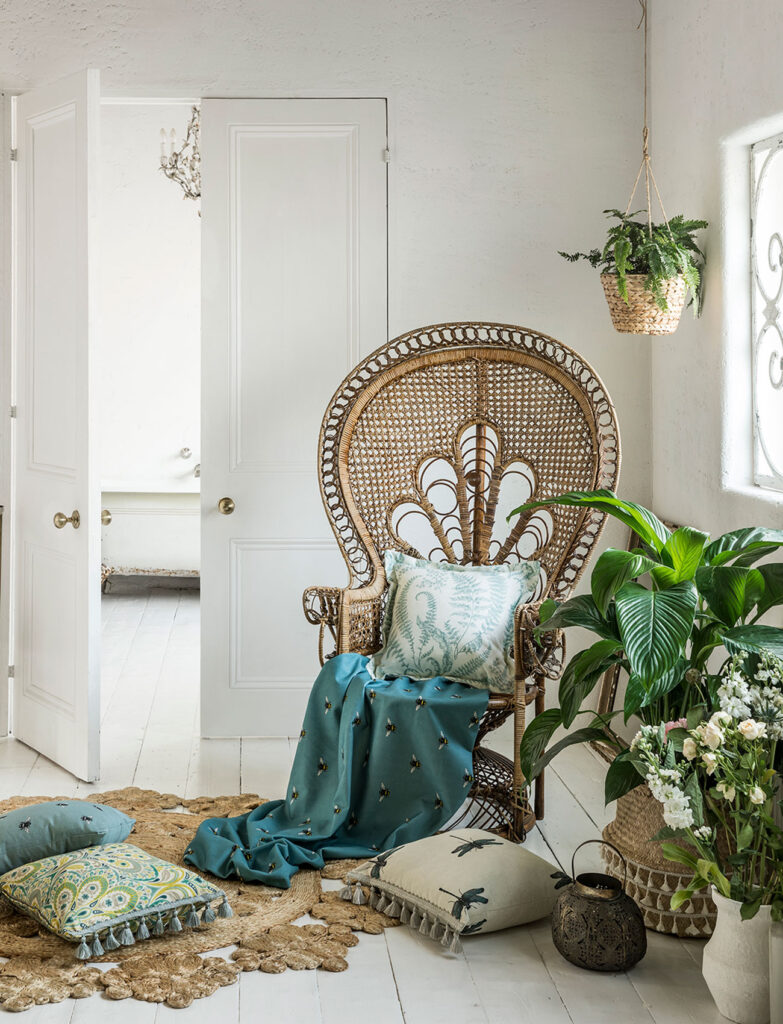 image of wooden chair in 1970s interior style