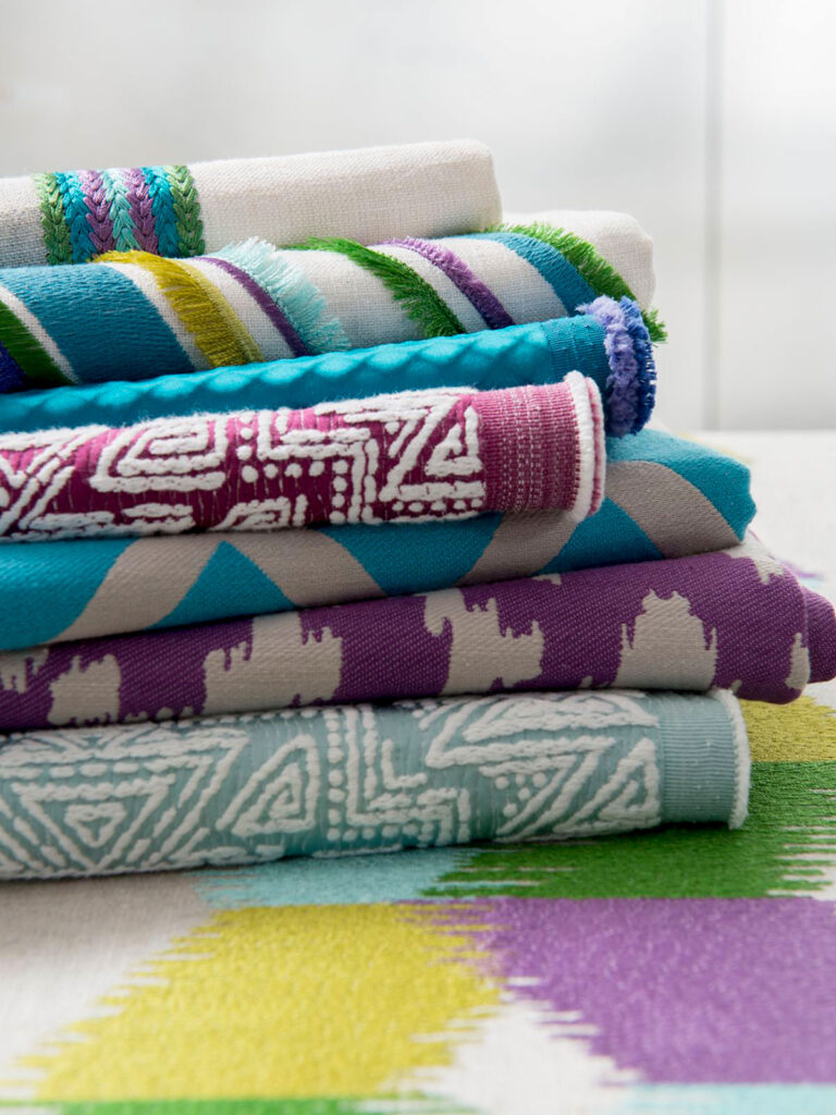 an image to show the different types of fabric to use for central america interior design 