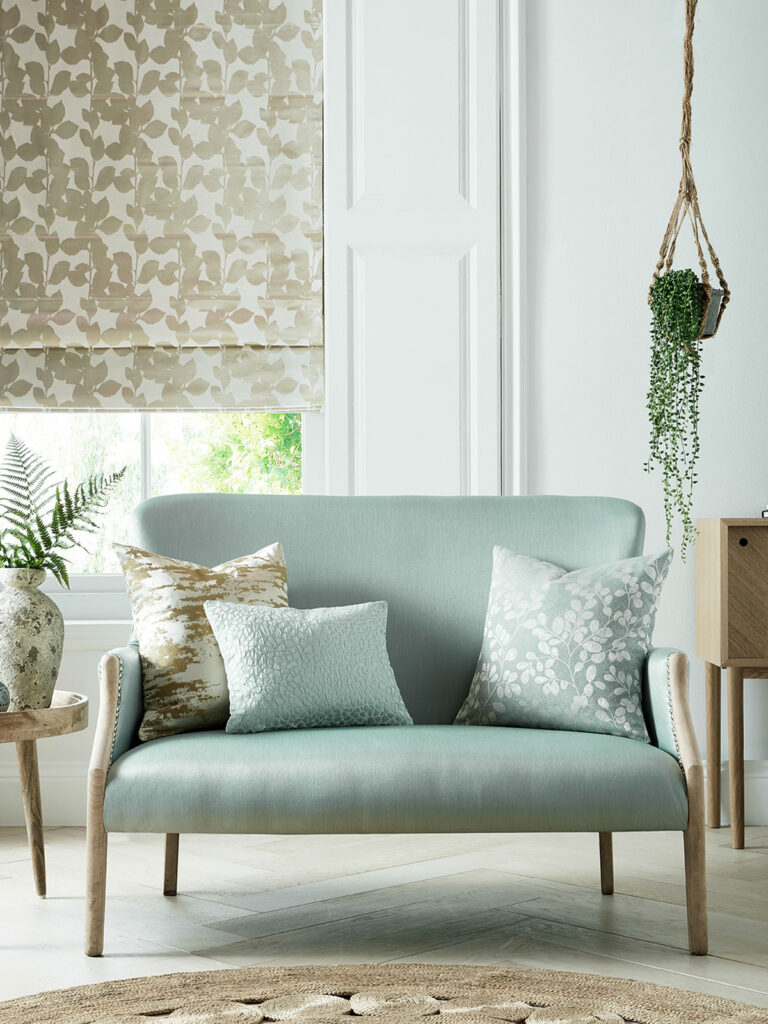 a photo to show the type of sofa that will suit a mid century modern living room