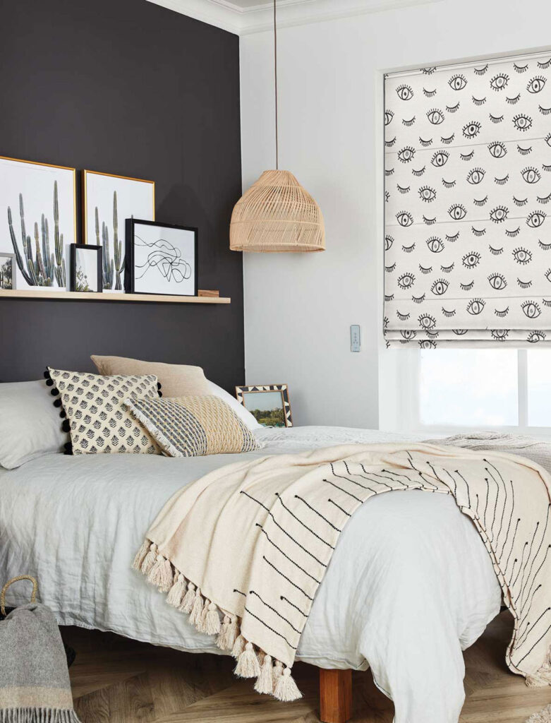 photo of bedroom with interior inspired by an artist