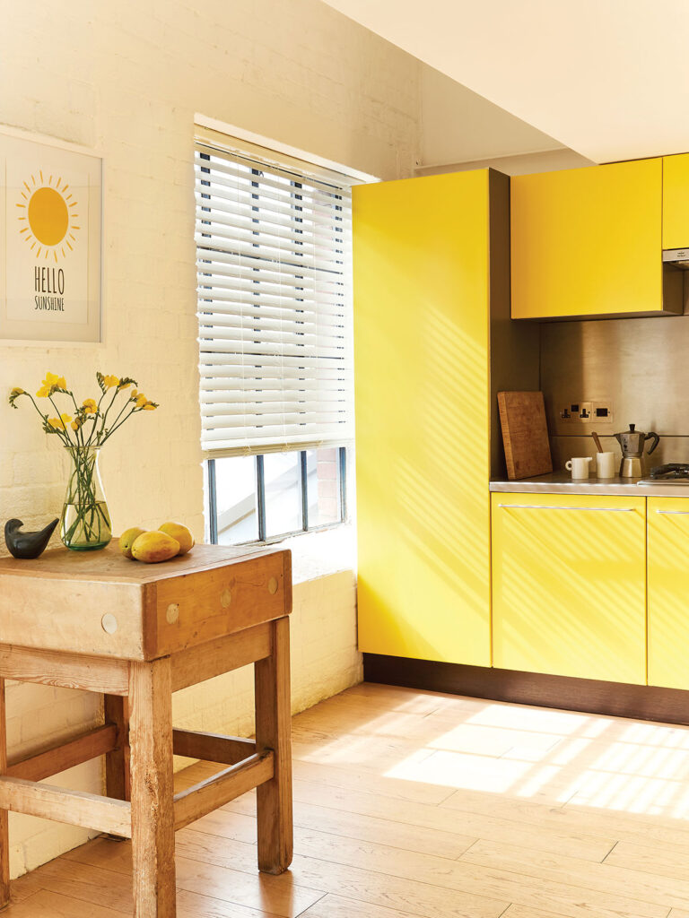 yellow colourful kitchen ideas room set