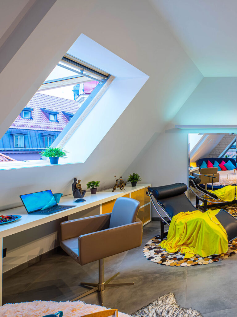 image to show example of a home office in a loft conversion 