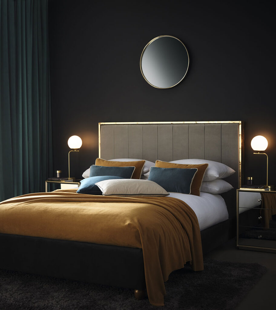 a photo to show how a bedroom using jewel tone colours would look 