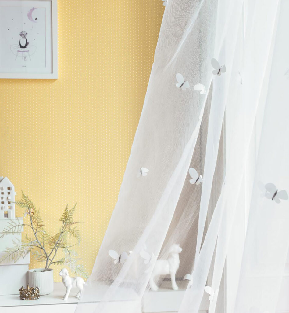 close up image of a voile fabric on a curtain