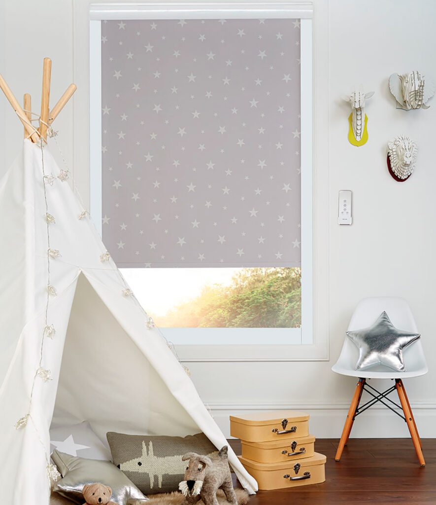 image to show example of how child safe blinds look in a children's bedroom 