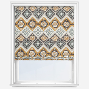 product photo of light brown roman blind that will work well in mediterranean home decor