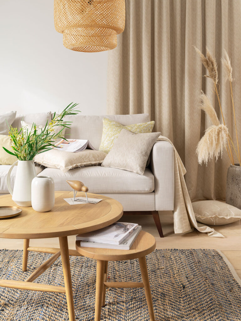 image to show example of scandi boho cushions being used in a room 