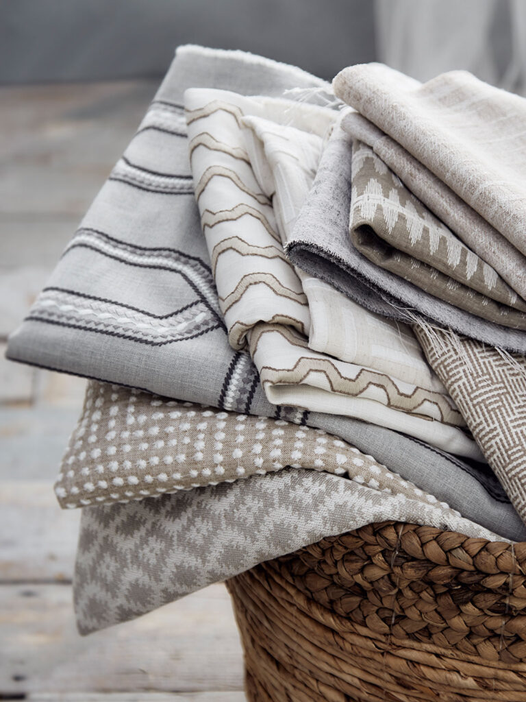 close up photo to show example of the fabric and textures used for scandi boho interior design 