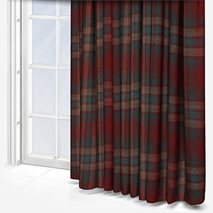example image of a burgundy tartan curtain
