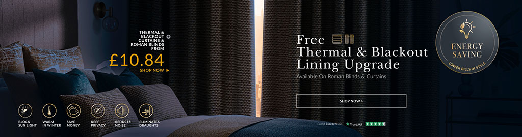 promotional banner image to explain free lining upgrage available to keep your home warm